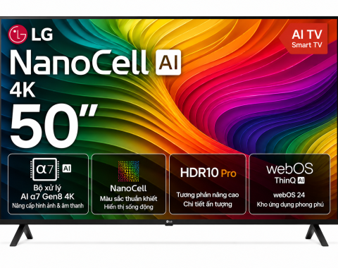 Smart Tivi NanoCell LG AI 4K 50 inch 50NANO80ASA