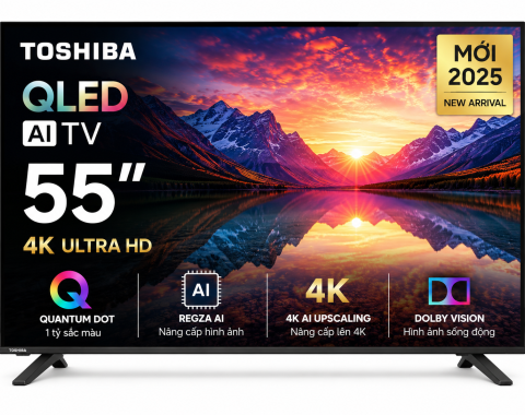 Smart Tivi QLED Toshiba AI 4K 55 inch 55M450RP