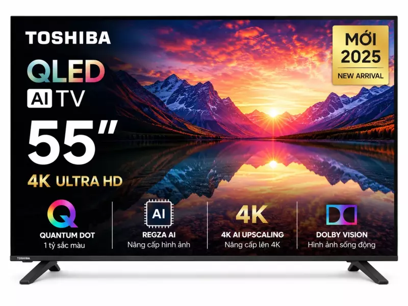 Smart Tivi QLED Toshiba AI 4K 55 inch 55M450RP