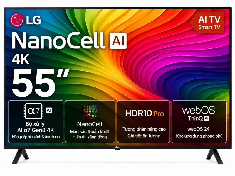 Smart Tivi NanoCell LG AI 4K 55 inch 55NANO80ASA