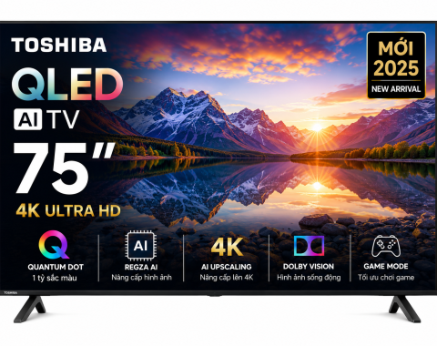 Smart Tivi QLED Toshiba AI 4K 75 inch 75M450RP