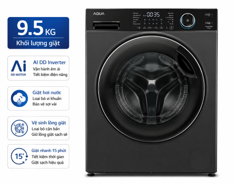 Máy giặt Aqua Inverter 9.5 kg AQD-A952J BK