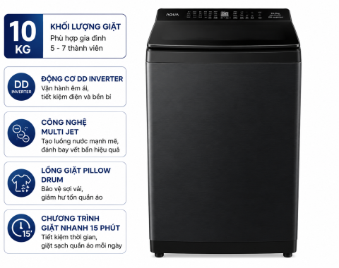 Máy giặt Aqua 10 Kg AQW-FR101GT BK