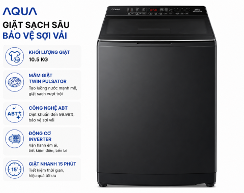 Máy giặt Aqua 10.5 kg AQW-FR105JT BK