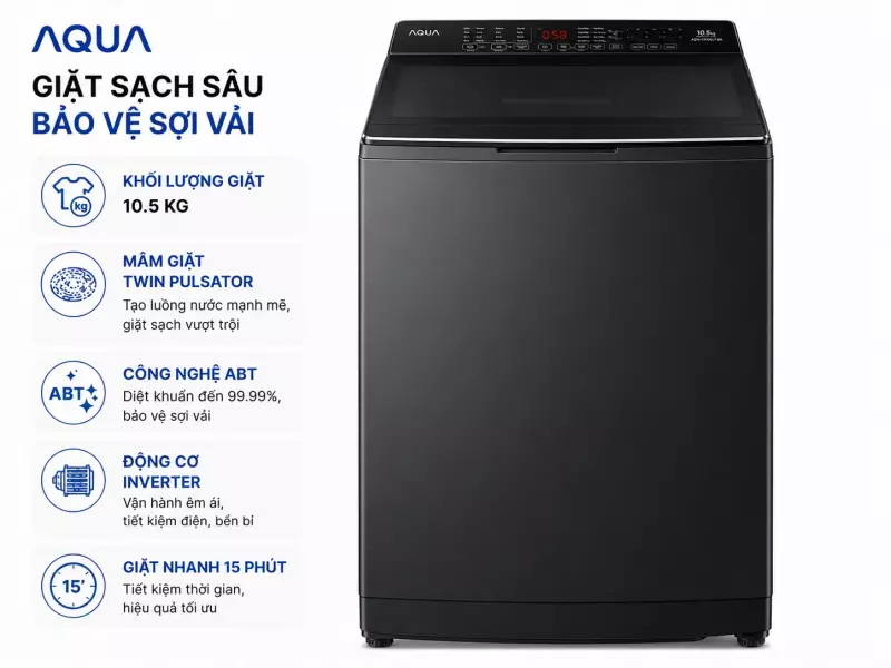 Máy giặt Aqua 10.5 kg AQW-FR105JT BK