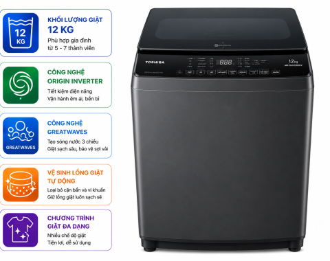 Máy giặt Toshiba Inverter 12 kg AW-DUK1300KV(SG)