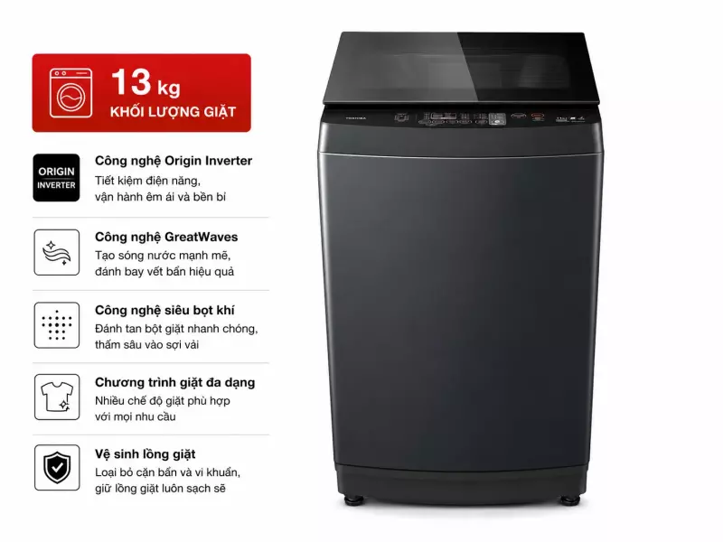 Máy giặt Toshiba Inverter 13 kg AW-DUM1400LV (MK)