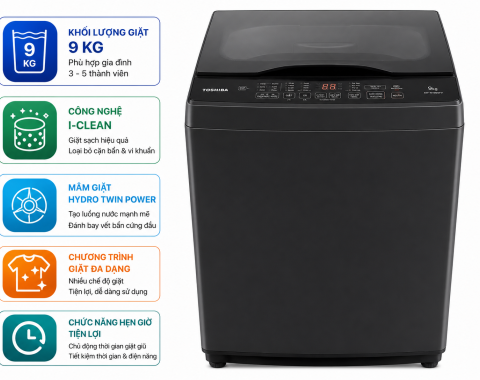 Máy giặt Toshiba 9 kg AW-M1000FV(MK)