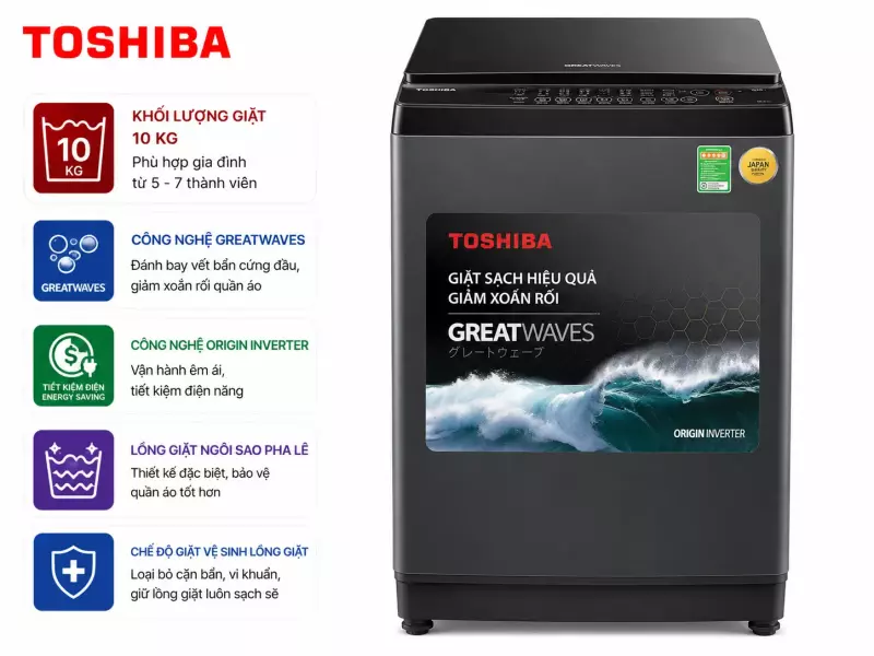Máy giặt Toshiba 10 kg AW-M1100PV(MK)