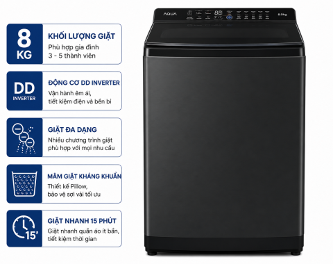 Máy giặt Aqua 8 kg AWM8-316K(B)