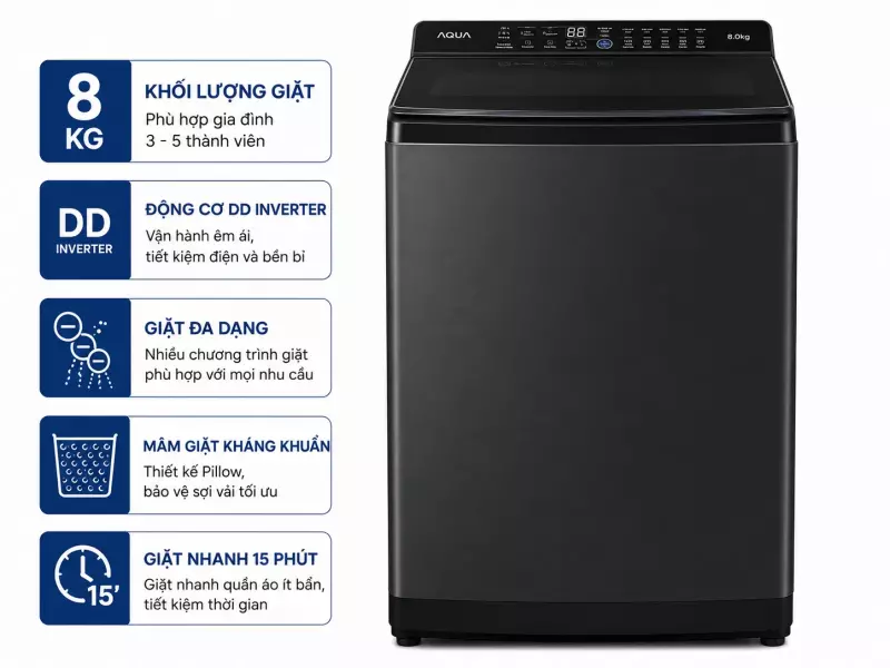 Máy giặt Aqua 8 kg AWM8-316K(B)