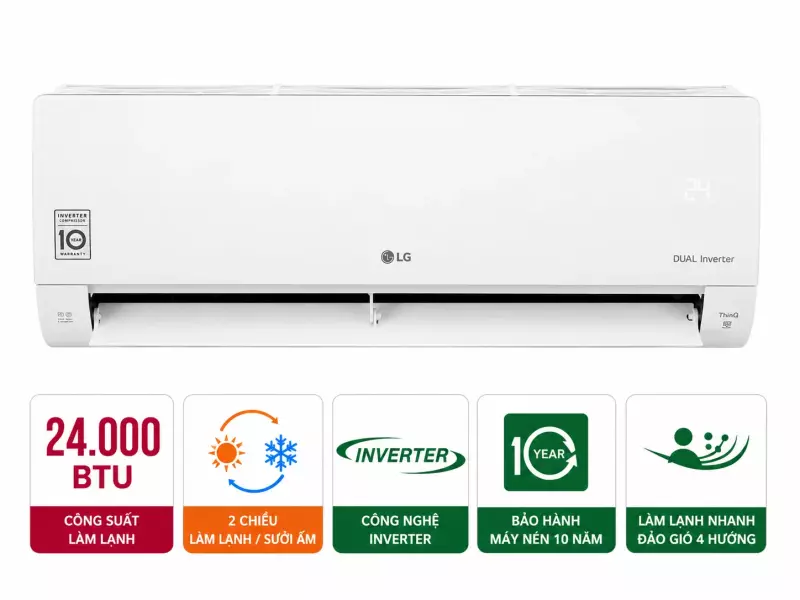 Điều hòa LG 2 chiều 24.000BTU inverter B24END