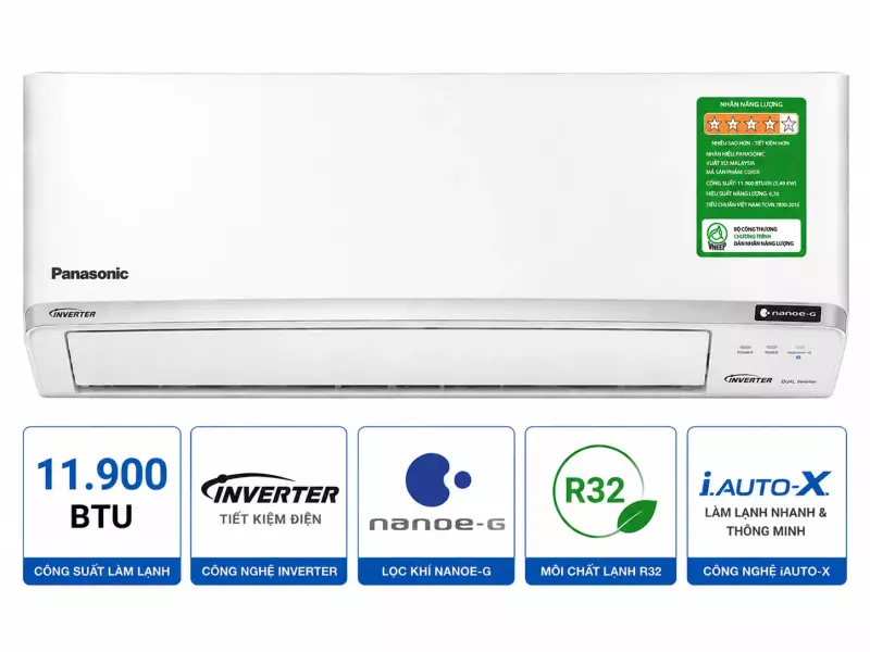 Điều hòa Panasonic Inverter 11900 BTU CU/CS-XU12XKH-8
