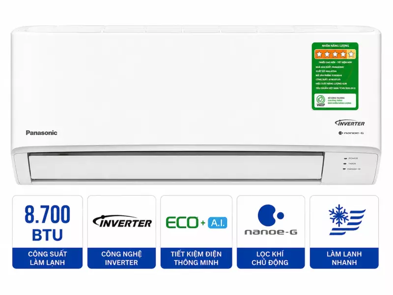 Điều hòa Panasonic Inverter 8700 BTU CU/CS-XU9XKH-8