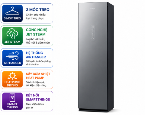 Tủ Chăm Sóc Quần Áo Thông Minh Samsung DF60A8500EG/SV