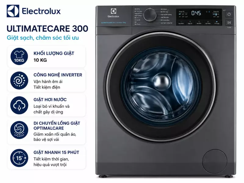 Máy giặt Electrolux UltimateCare 300 Inverter 10 kg EWF1024D3SC