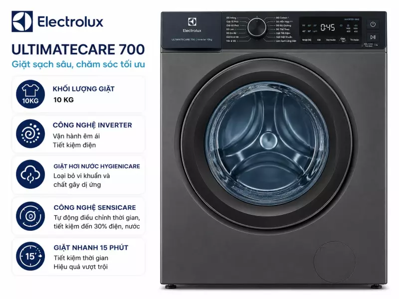 Máy giặt Electrolux UltimateCare 700 Inverter 10 kg EWF1043R7SC