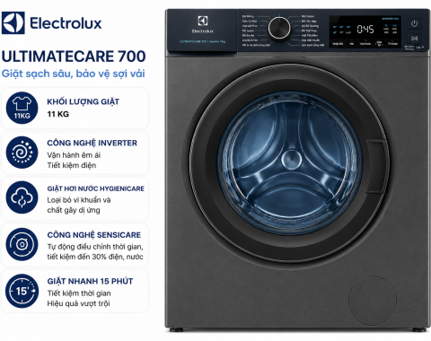 Máy giặt Electrolux UltimateCare 700 Inverter 11 kg EWF1143R7SC