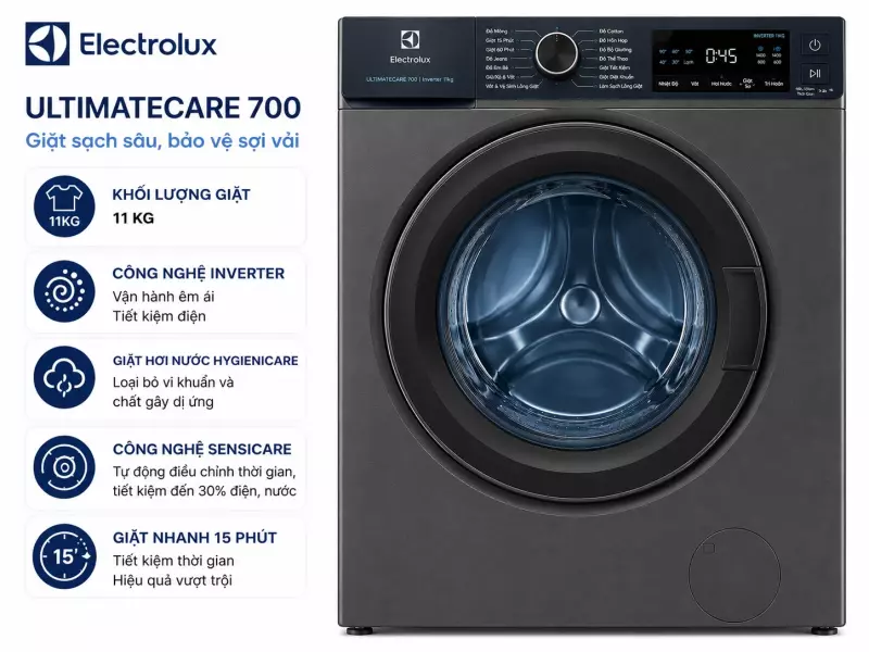 Máy giặt Electrolux UltimateCare 700 Inverter 11 kg EWF1143R7SC