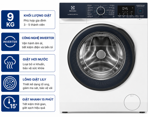 Máy giặt Electrolux UltimateCare 500 Inverter 9 kg EWF9023P5SC