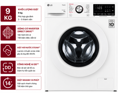 Máy giặt LG Inverter 9 kg FB1209S5W