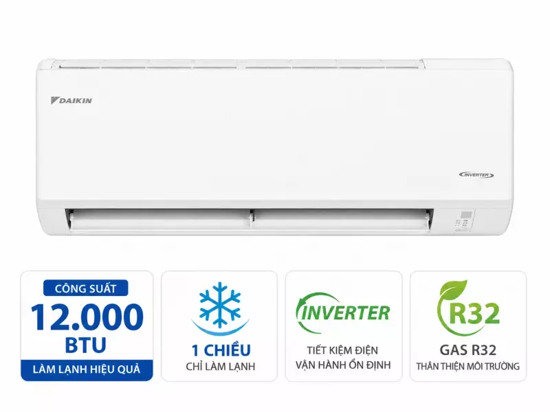 Điều hòa Daikin 12000 BTU 1 chiều inverter FTKB35ZVMV