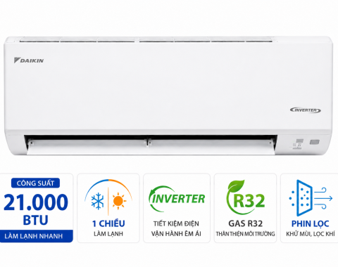 Điều hòa Daikin inverter 21000 BTU 1 chiều FTKB60ZVMV