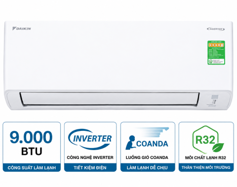 Điều hòa Daikin 1 chiều 9.000BTU inverter FTKF25ZVMV