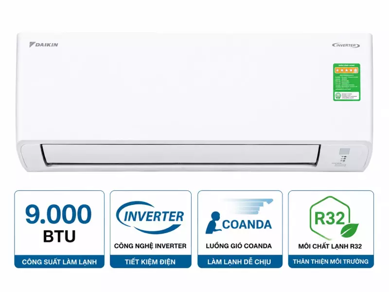 Điều hòa Daikin 1 chiều 9.000BTU inverter FTKF25ZVMV