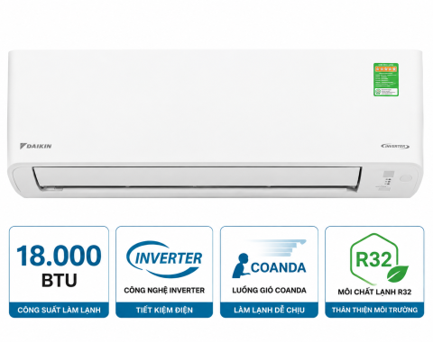 Điều hòa Daikin 1 chiều 18.000BTU inverter FTKF50ZVMV