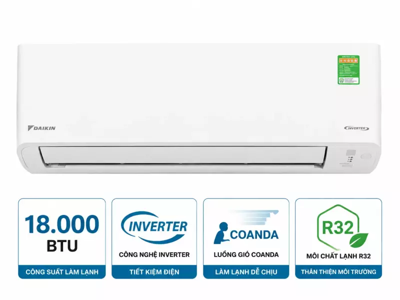 Điều hòa Daikin 1 chiều 18.000BTU inverter FTKF50ZVMV