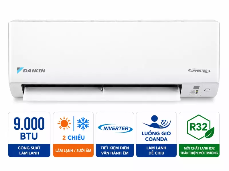 Điều hòa Daikin Inverter 2 chiều 9.000BTU FTXV25QVMV/RXV25QVMV