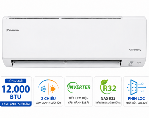 Điều hòa Daikin Inverter 2 chiều 12.000BTU FTXV35QVMV/RXV35QVMV