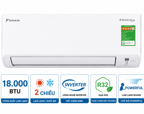 Điều hòa Daikin Inverter 2 chiều 18.000BTU FTXV50QVMV/RXV50QVMV