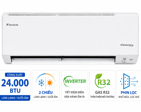 Điều hòa Daikin Inverter 2 chiều 24.000BTU FTXV71QVMV/RXV71QVMV
