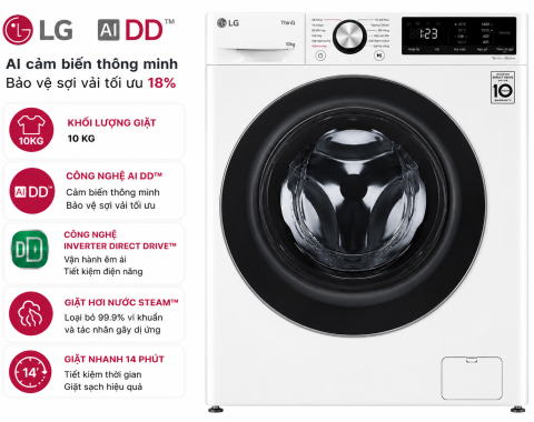 Máy giặt LG AI DD Inverter 10 kg FV1410S4W1