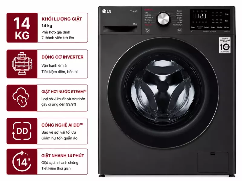 Máy giặt LG Inverter 14 kg FV1414S3BA