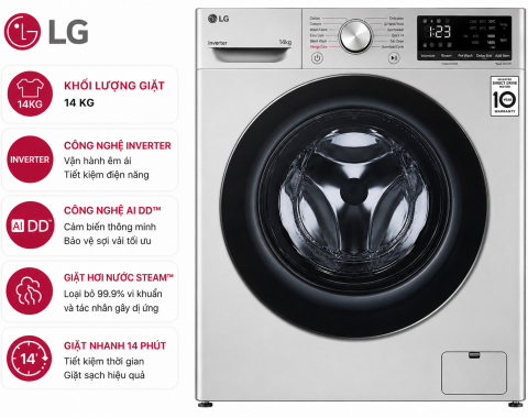 Máy giặt LG Inverter 14 kg FV1414S3P