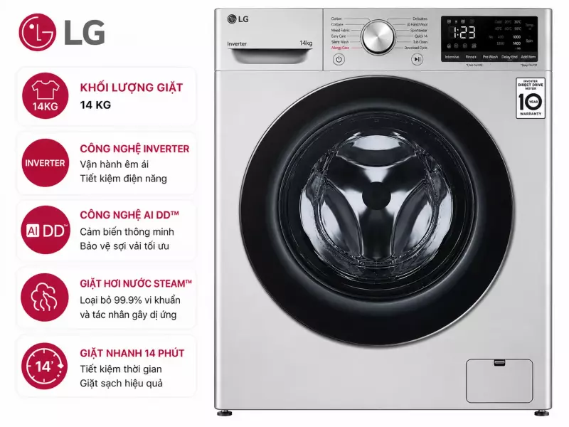 Máy giặt LG Inverter 14 kg FV1414S3P