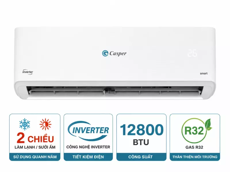 Điều hòa Casper hai chiều Inverter 12800 BTU GH-12IS33
