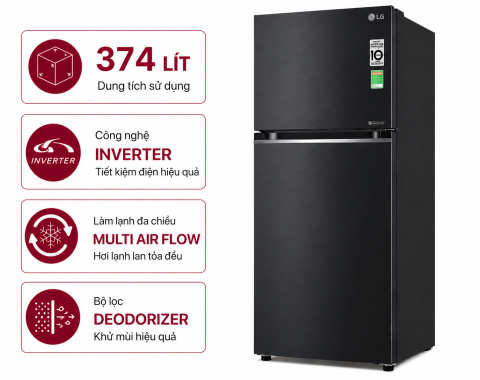Tủ lạnh LG Inverter 374 lít GN-D372BLA