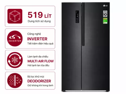 Tủ lạnh LG Inverter 519 lít Side By Side GR-B256BL