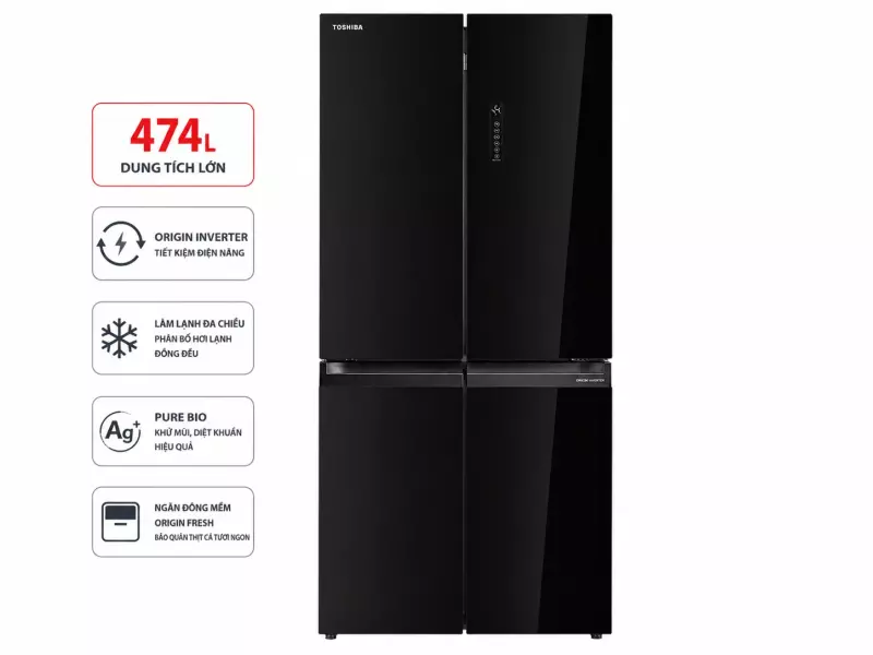 Tủ lạnh Toshiba Inverter 474 lít Multi Door GR-RF611WI-PGV(22)-XK