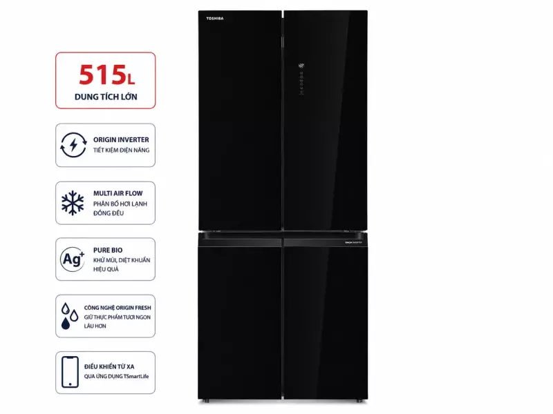 Tủ lạnh Toshiba 4 cánh Inverter 515 lít GR-RF677WI-PGV(22)-XK