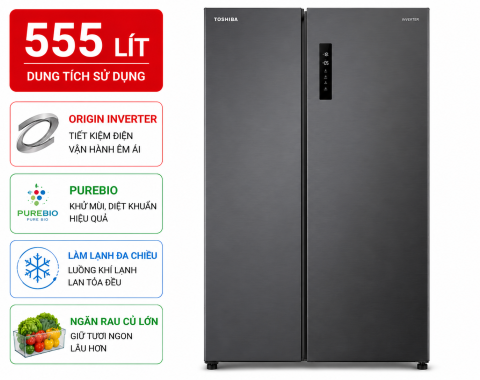 Tủ lạnh Toshiba Inverter 555 lít Side By Side GR-RS696WI-PMV(60)-AG
