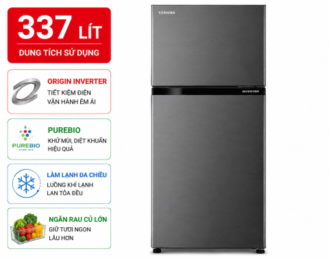 Tủ lạnh Toshiba Inverter 337 lít GR-RT435WE-PMV(06)-MG