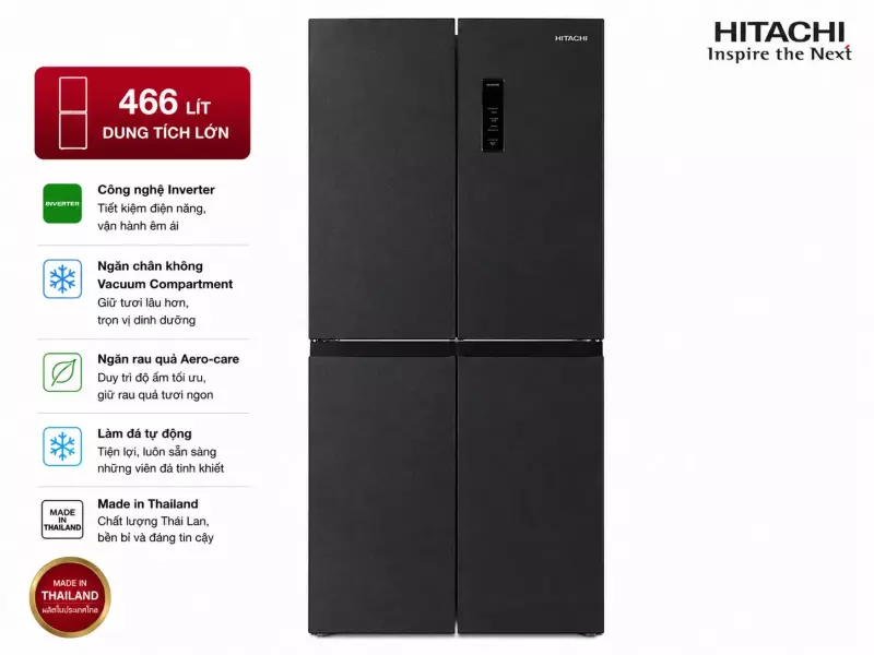 Tủ lạnh Hitachi Inverter 466 lít Multi Door HR4N7522DSDXVN