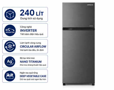 Tủ lạnh Hitachi Inverter 240 lít HRTN5255MFUVN