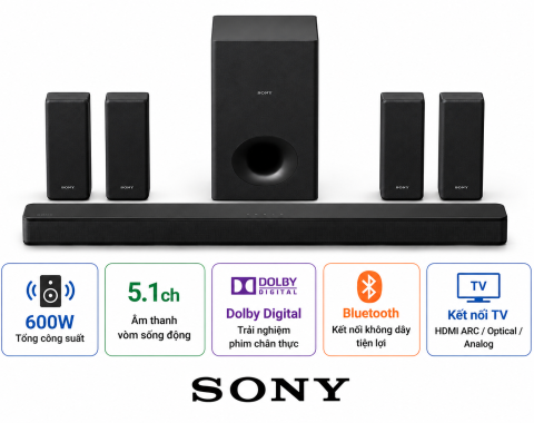 Bộ loa thanh Sony HT-S40R 600W