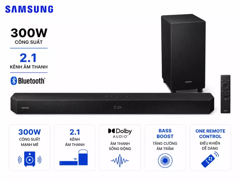 Bộ loa thanh Samsung HW-B450F/XV 300W
